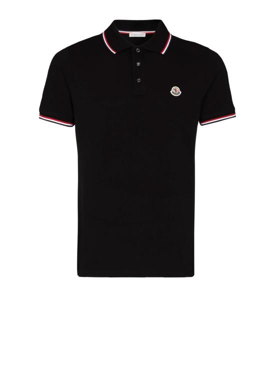 25FW 몽클레어 트리밍 코튼 피케 폴로 셔츠  8A70300 84556999 Black