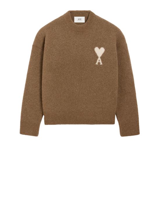 25FW 아미 ADC 크루넥 스웨터 UKS836 KN0135 217 HAZELNUT OFF WHITE