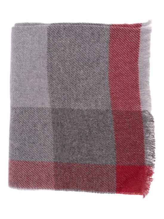 25FW 브루넬로 쿠치넬리 울&캐시미어 트윌 체크 스카프 MSC666AGCTH57 Grey