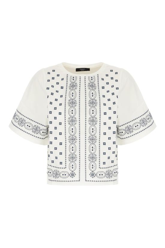 25FW 위켄드막스마라 반팔 티셔츠 ELODIA 002 BIANCO ECRU