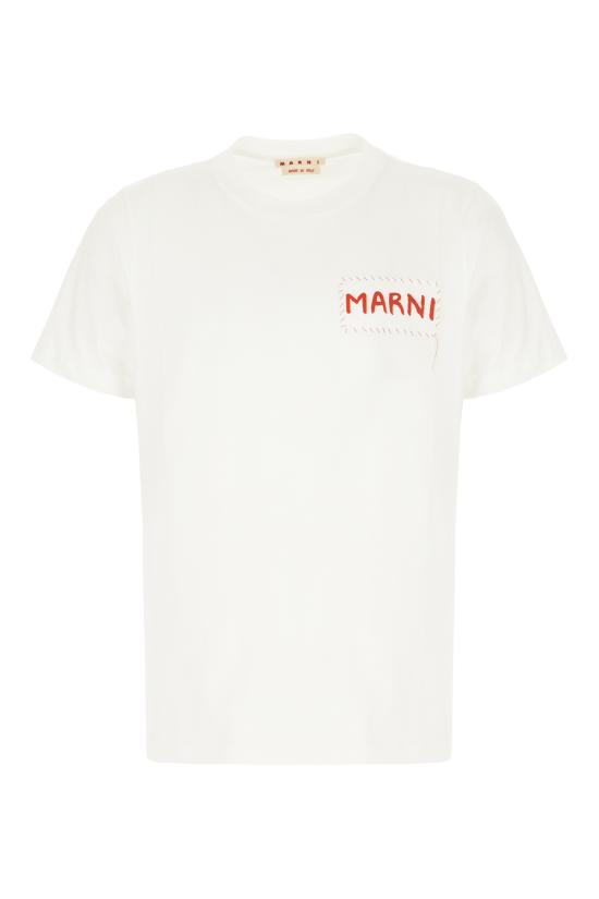 25FW 마르니 반팔 티셔츠 HUMU0198X0UTC446 00W01 LILY WHITE