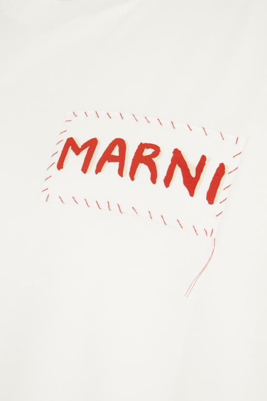 25FW 마르니 반팔 티셔츠 HUMU0198X0UTC446 00W01 LILY WHITE - MARNI