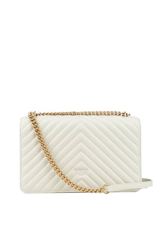 25FW 핑코 숄더백 100941A0GK Z14Q BIANCO SETA ANTIQUE GOLD - PINKO