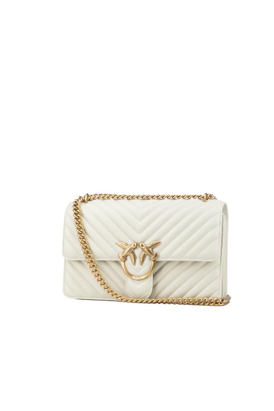 25FW 핑코 숄더백 100941A0GK Z14Q BIANCO SETA ANTIQUE GOLD - PINKO