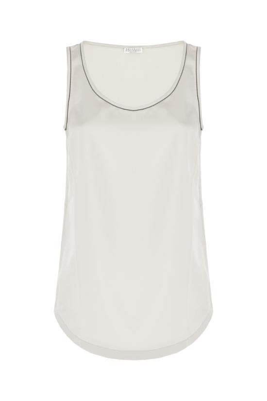 25FW 브루넬로 쿠치넬리 민소매 티셔츠 M0C59DE330 C4274 SILVER BEIGE