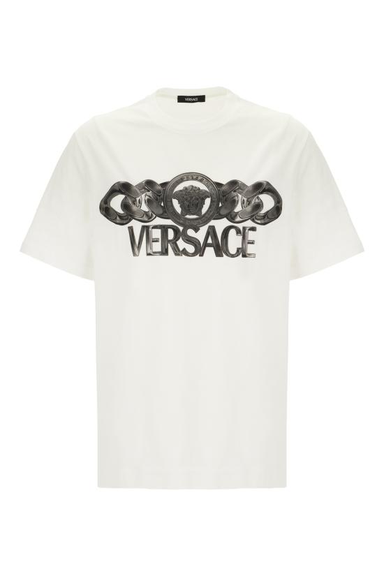 25SS 베르사체 반팔 티셔츠 10133021A13405 2W580 WHITE