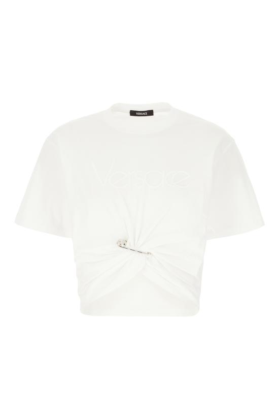 25SS 베르사체 반팔 티셔츠 10188981A13610 1W000 OPTICAL WHITE