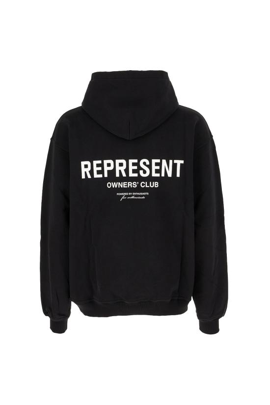 26SS 리프레젠트 후드 티셔츠 OCM41113 001 BLACK - REPRESENT