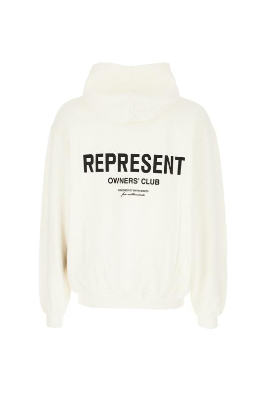 25FW 리프레젠트 후드 티셔츠 OCM41113 072 FLAT WHITE - REPRESENT