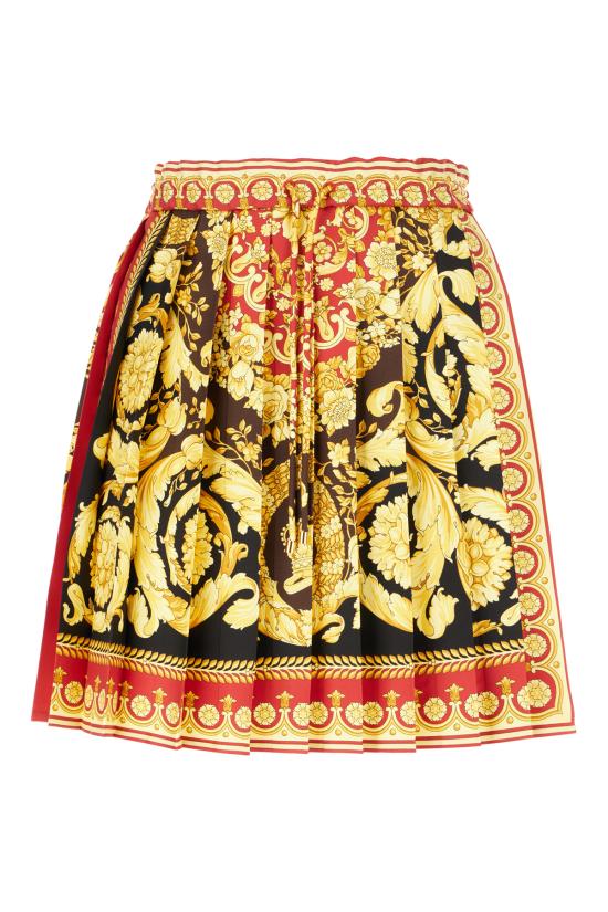 25FW 베르사체 스커트 10202951A15215 5R650 PARADE RED BLACK DARK BROWN