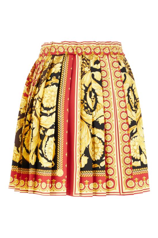 25FW 베르사체 스커트 10202951A15215 5R650 PARADE RED BLACK DARK BROWN - VERSACE