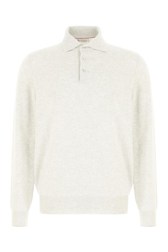 25FW 브루넬로 쿠치넬리 폴로 넥 캐시미어 스웨터 M2200295 CUH10 GREY