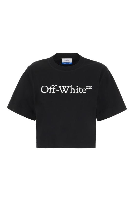 25FW 오프화이트 반팔 티셔츠 OWAA090C99JER004 1001 BLACK WHITE
