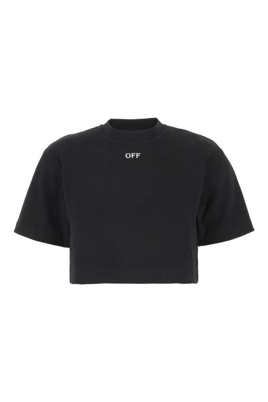 25FW 오프화이트 반팔 티셔츠 OWAA081C99JER004 1001 BLACK WHITE