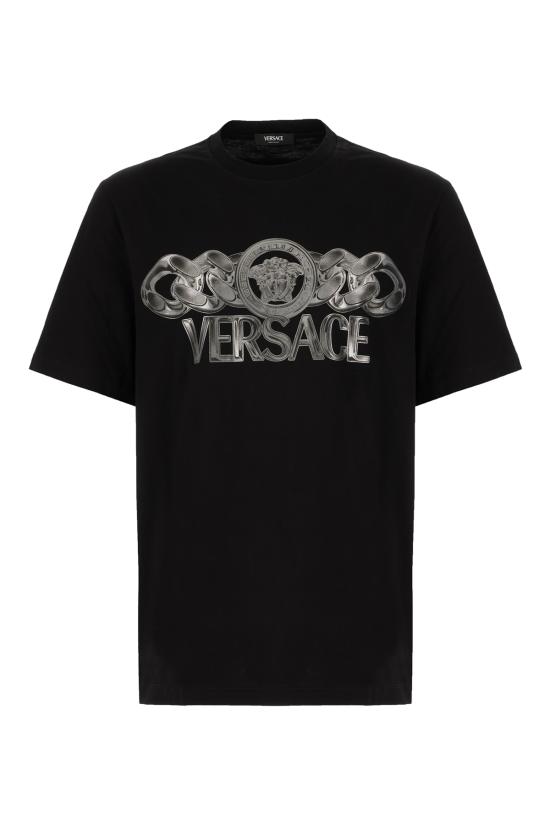 25SS 베르사체 반팔 티셔츠 10133021A13405 2B510 BLACK PRINT