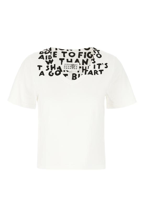 25SS MM6 메종마르지엘라 반팔 티셔츠 S62GD0203M20108 100 WHITE