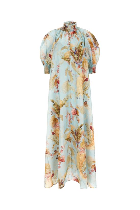 25FW 짐머만 롱 원피스 4554DSS253 AQPLMFLO AQUA PALM FLORAL