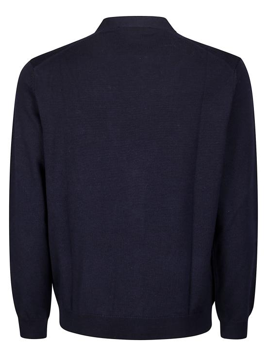 25FW 메종키츠네 폭스 헤드 메리노 레귤러 가디건 PM00501KT1181 0413 CLASSIC NAVY - MAISON KITSUNE