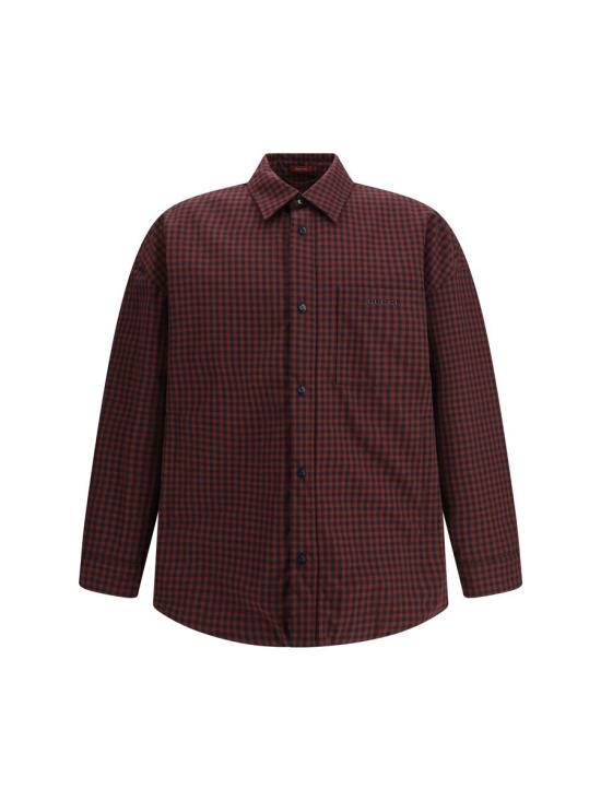 25FW 구찌 체크 깅엄 패딩 자켓 셔츠 836251Z7ATD 5333 Red