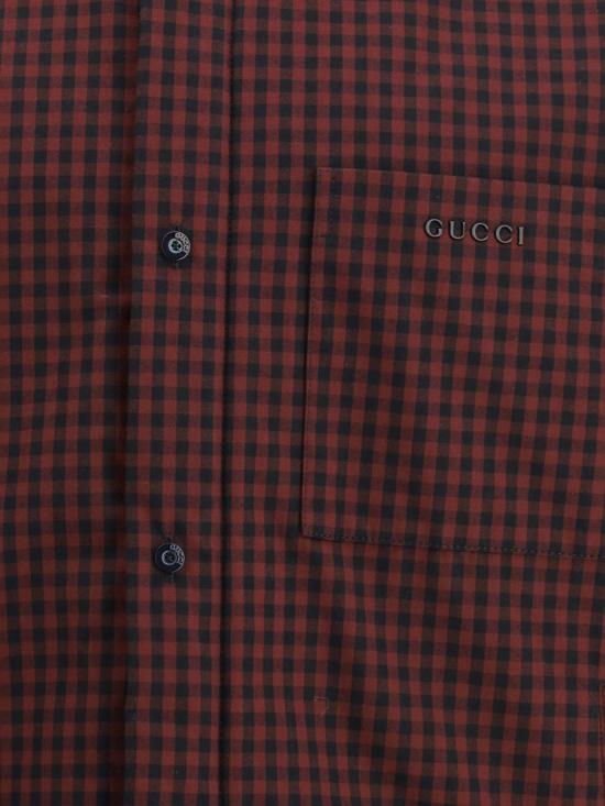 25FW 구찌 체크 깅엄 패딩 자켓 셔츠 836251Z7ATD 5333 Red - GUCCI