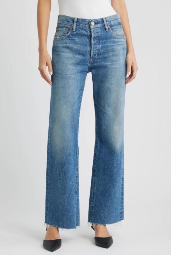  마우지 데님 팬츠 Moussy Atlantis 리메이크 플레어 데님 진