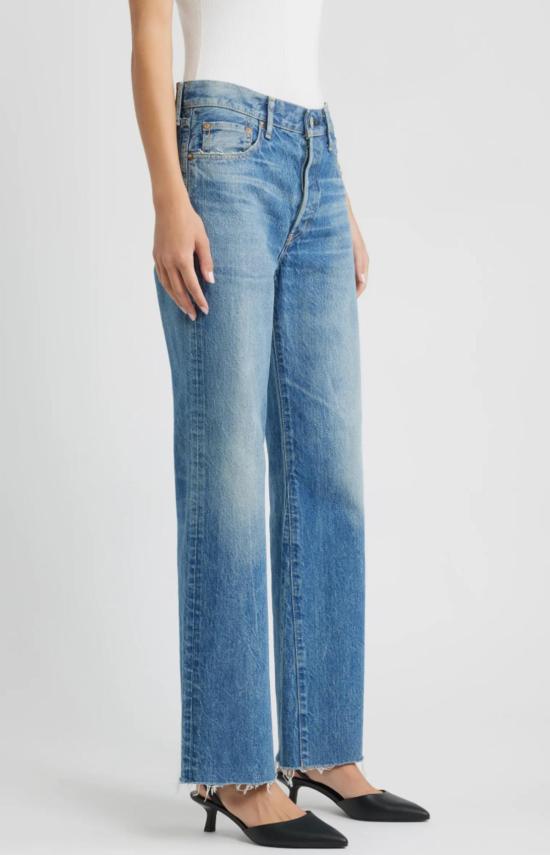  마우지 데님 팬츠 Moussy Atlantis 리메이크 플레어 데님 진 - MOUSSY