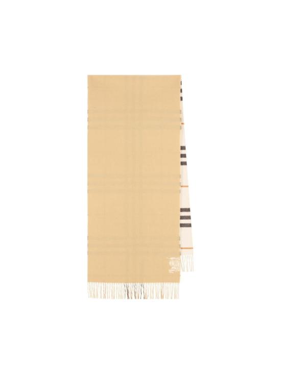 25FW 버버리 와이드 리버시블 체크 캐시미어 스카프 8113930A4486 AI25 PEBBLE WHITE