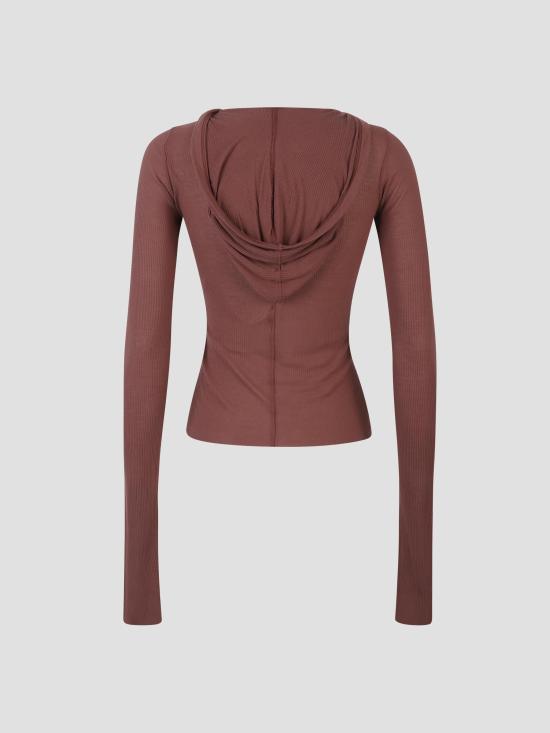 25FW 릭 오웬스 후드 티셔츠 RP02E4210RC 13 ROSEWOOD - RICK OWENS