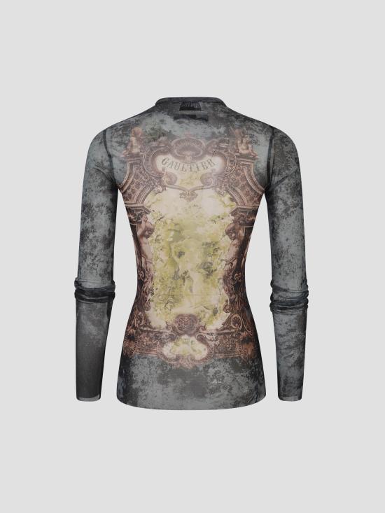 25FW 장 폴 고티에 후드 티셔츠 2504WTO305M006P 005740 BLACK VINTAGEBLUE GREEN - JEAN PAUL GAULTIER