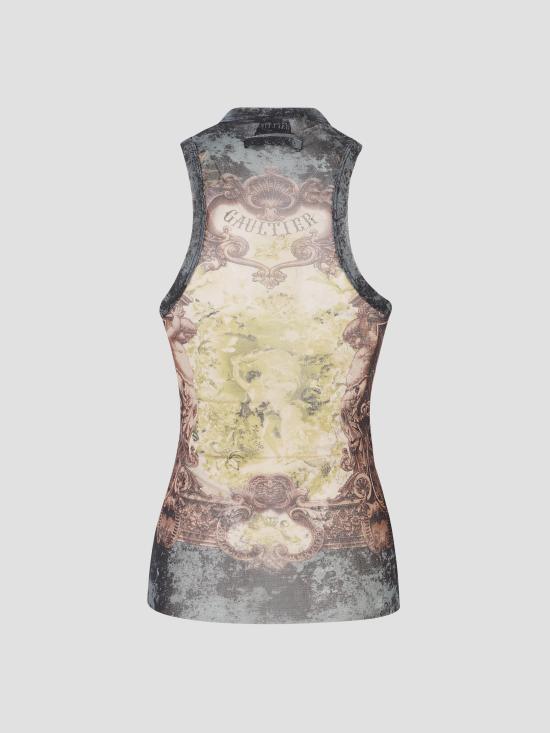 25FW 장 폴 고티에 블라우스 2504WTO304M006P 005740 BLACK VINTAGEBLUE GREEN - JEAN PAUL GAULTIER