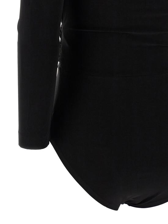 25FW 노마카말리 바디수트 티셔츠 KK325BPLR19001 Black - NORMA KAMALI