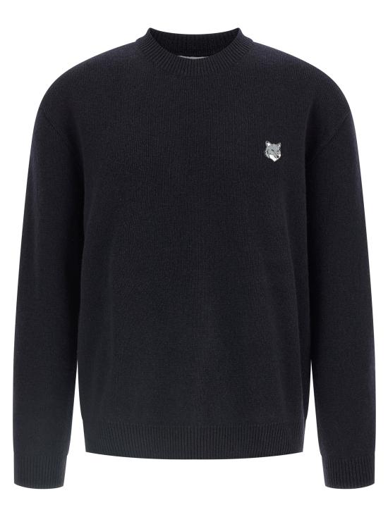 25FW 메종키츠네 폭스 헤드 밀라노 램스울 스웨터 PM00817KT11800413 Blue