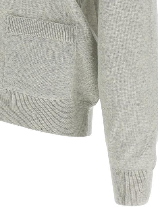 25FW 메종키츠네 폭스 헤드 메리노 레귤러 가디건 PM00501KT1181H120 Gray - MAISON KITSUNE