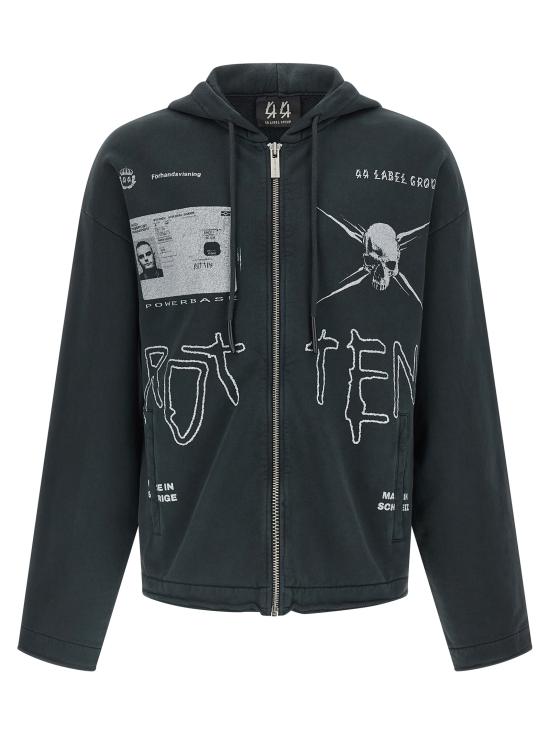 25FW 44레이블 긴팔 티셔츠 B0030610FA679P685 Black