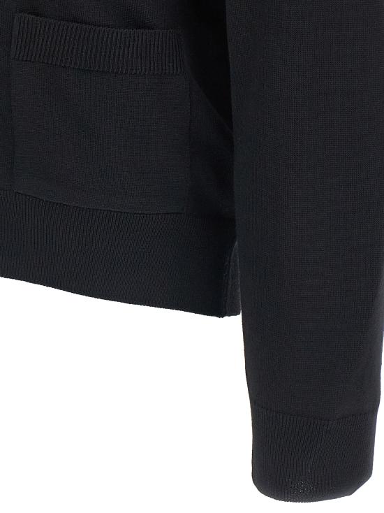 25FW 메종키츠네 폭스 헤드 메리노 레귤러 가디건 PM00501KT1181P199 Black - MAISON KITSUNE