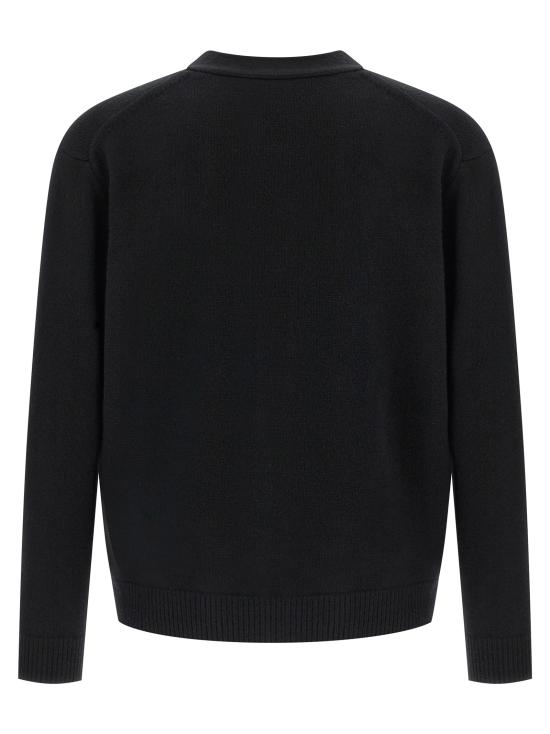 25FW 메종키츠네 폭스 헤드 인타르시아 메리노 가디건 PM00509KM03290391 Black - MAISON KITSUNE