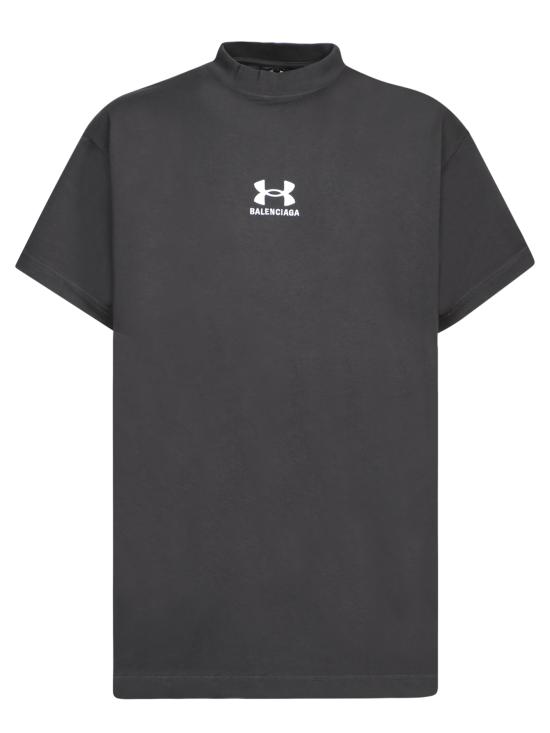 26SS 발렌시아가 x 언더아머 오버사이즈 핏 티셔츠 787349 TRVB79034 BLACK