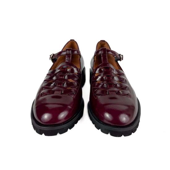  나귀사 힐/펌프스 나기사 이마이 메리 제인 버건디 글로스 - NAGUISA