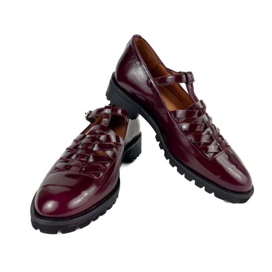  나귀사 힐/펌프스 나기사 이마이 메리 제인 버건디 글로스 - NAGUISA