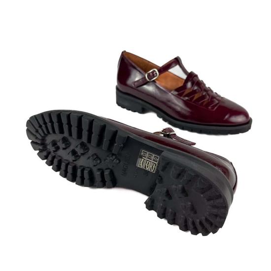  나귀사 힐/펌프스 나기사 이마이 메리 제인 버건디 글로스 - NAGUISA