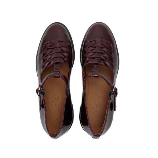  나귀사 힐/펌프스 나기사 이마이 메리 제인 버건디 글로스 - NAGUISA