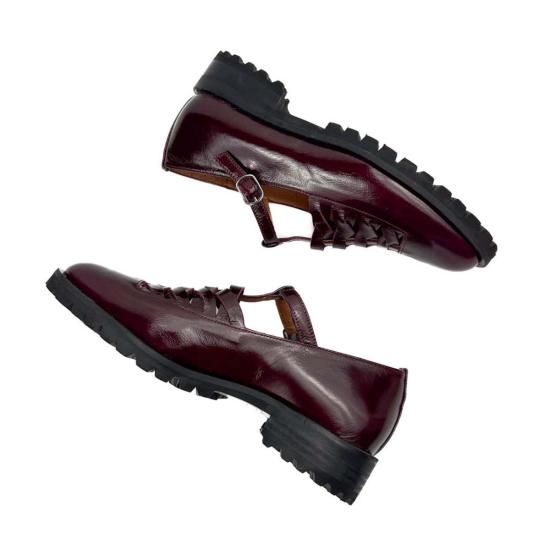  나귀사 힐/펌프스 나기사 이마이 메리 제인 버건디 글로스 - NAGUISA