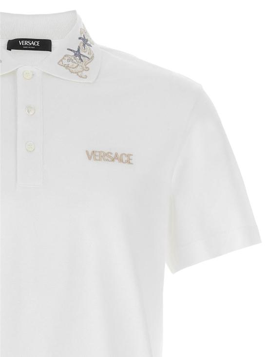 25SS 베르사체 폴로 티셔츠 10139061A11277 Bianco White - VERSACE