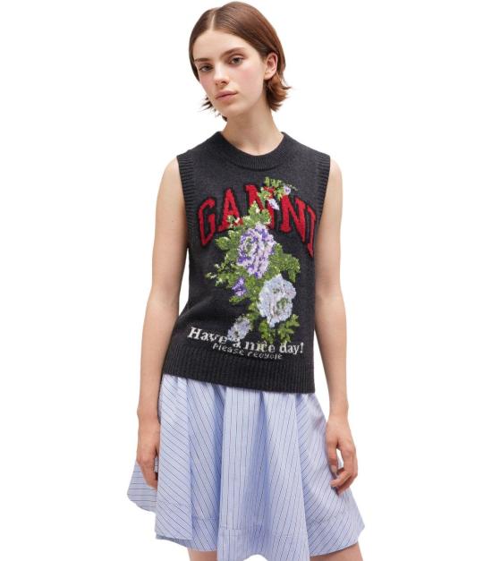 25FW 가니 베스트 K2596 252 XS Grey - GANNI