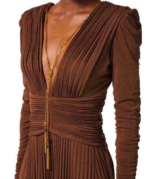 25FW 엘리자베타프랜치 롱 원피스 ABR4057E2 EC1 40 Brown - ELISABETTA FRANCHI