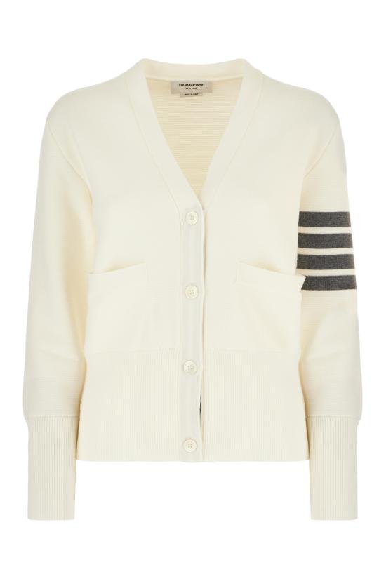 26SS 톰브라운 파인 메리노 울 4바 클래식 V넥 가디건 FKC207A00014 100