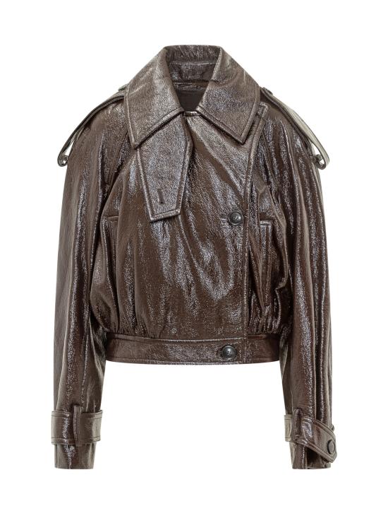 25FW 스포트막스 가죽 자켓 2522086063600 002 CAFFE