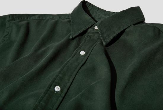 25FW A.PRESSE 긴팔 셔츠 더블 위브 트윌 레귤러 칼라  25AAP-02-10 그린 - A.PRESSE