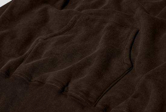 25FW 타이가 타카하시 긴팔 티셔츠 LOT.606 후드 스웨트셔츠 - 머드 염색 브라운 TTAW25606 - TAIGA TAKAHASHI