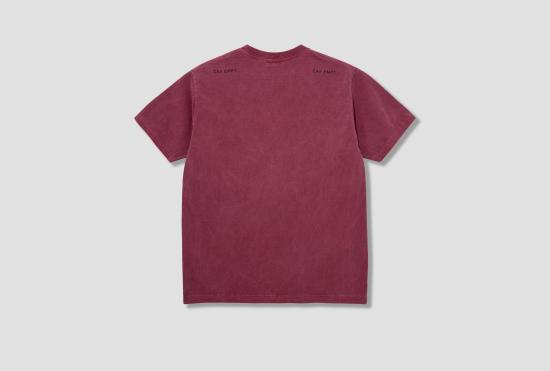 25FW 카브엠트 반팔 티셔츠 오버다이 수사학 작업 T CES28T07 버건디 - CAV EMPT